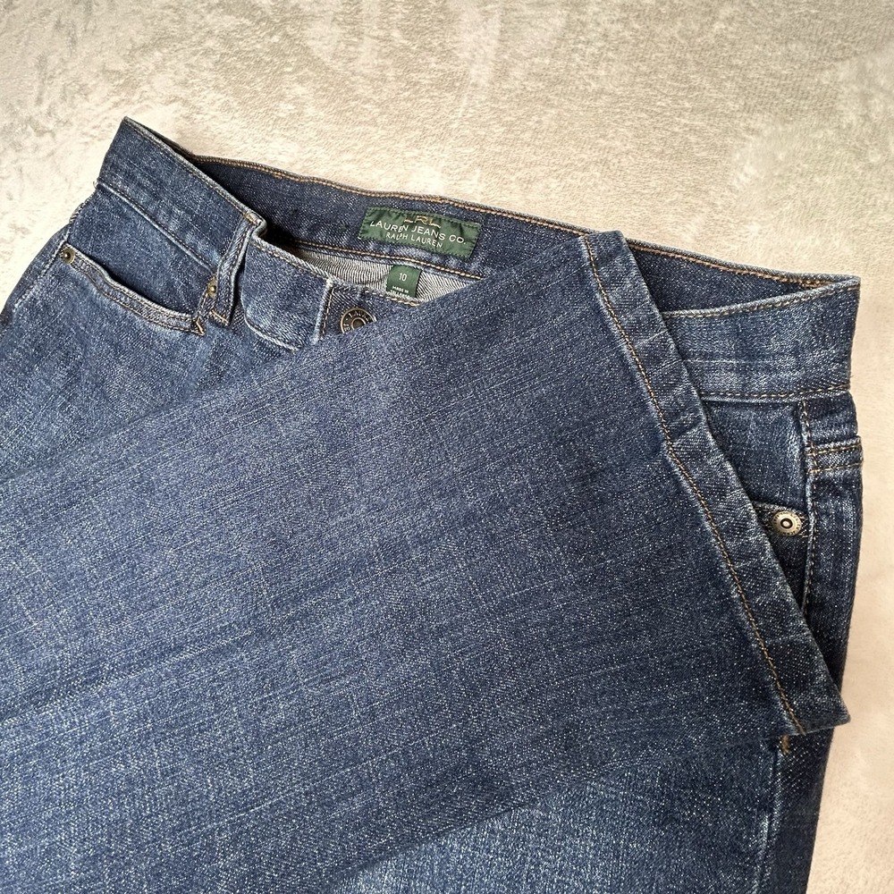 Lauren Ralph Lauren Womens Size 10 Classic Midcalf Cropped Blue Jeans Stretch‎
